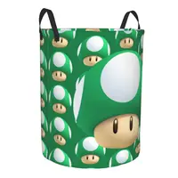 Custom Cartoon Marioed Super Mushroom Laundry Basket Collapsible Clothes Hamper for Nursery Kids Toys Storage Bag 2