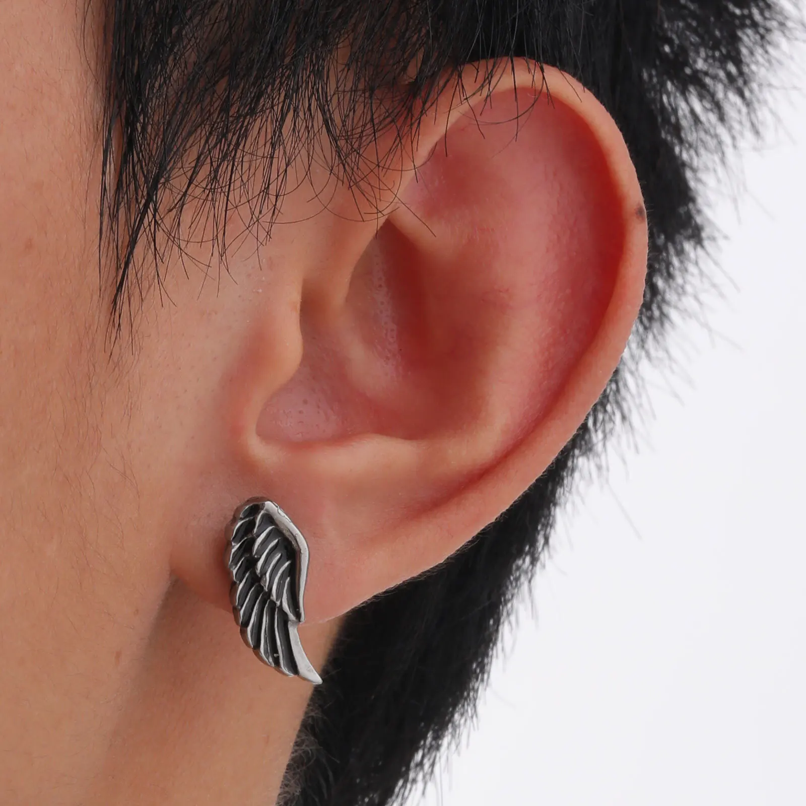 Angel And Devil - Orecchini A Perno In Argento Sterling 925 A Forma Di Angelo E Diavolo Con Zirconia Cubica Rosa, Da Donna, Gioielli In Argento Sterling