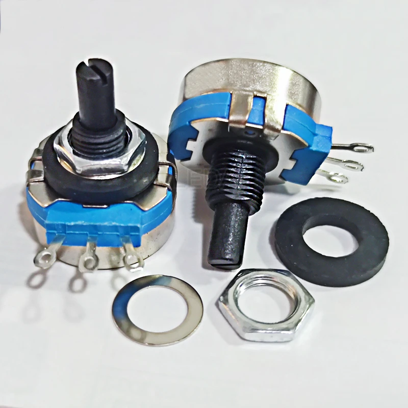 RV28P1 2W Potentiometer 1K B102 2K2 4K7 10K103 22K 47K 470K Electric Welding Machine Insulated Shaft Blue 1Pcs rotary potentiometer wire wound potentiometer