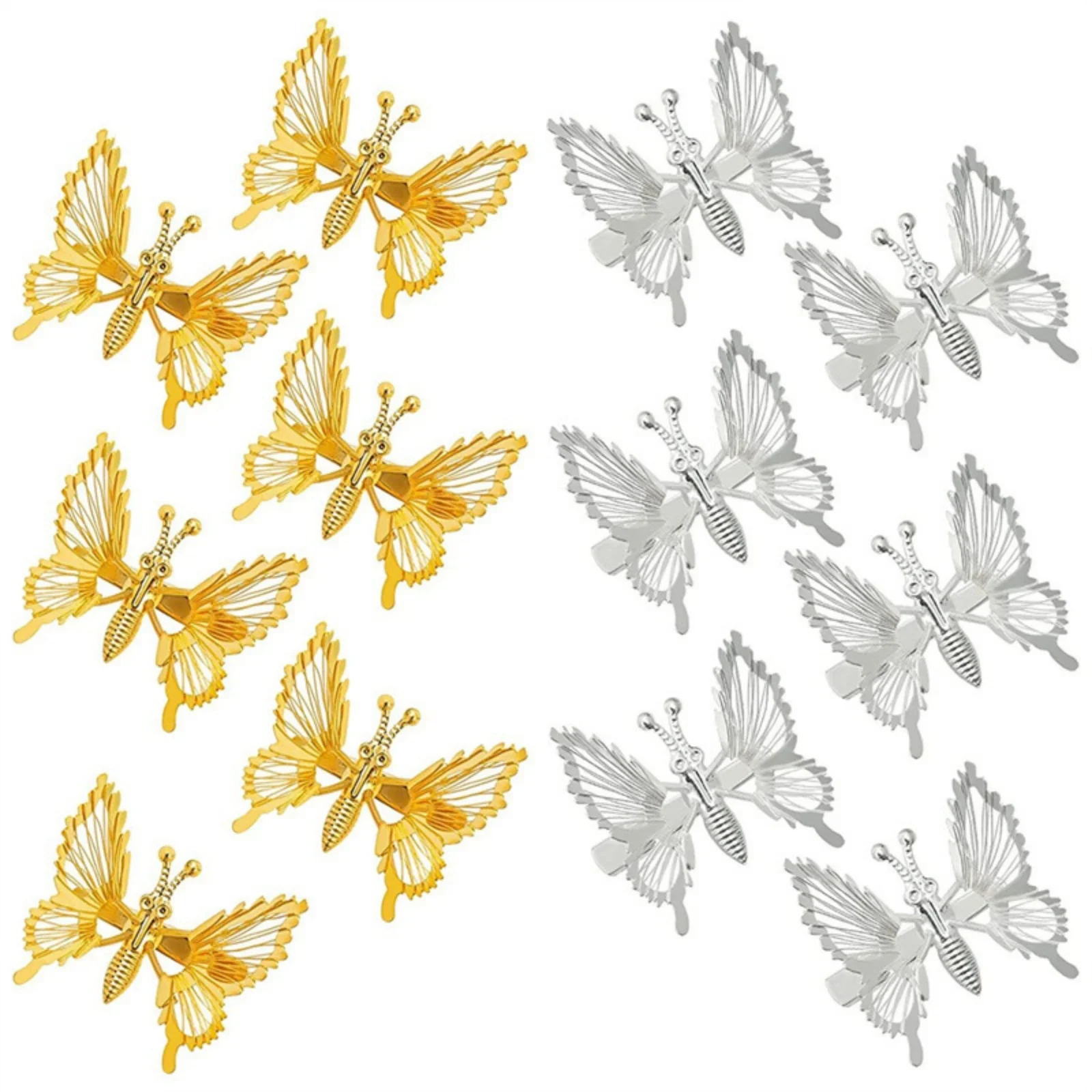 5Pcs Gold Butterfly Hair Clips, Hollow - Out Metal Hair Accessories, Perfect for Braids & Stylish Hairstyles