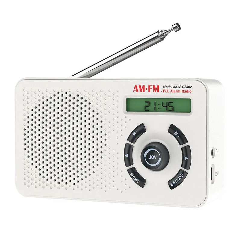Portable Pocket Radio AM/FM/SW 3-Band Built-in Speaker Mini LCD Display Support 3.5mm Earphone Rechargeable Radio FM Receiver