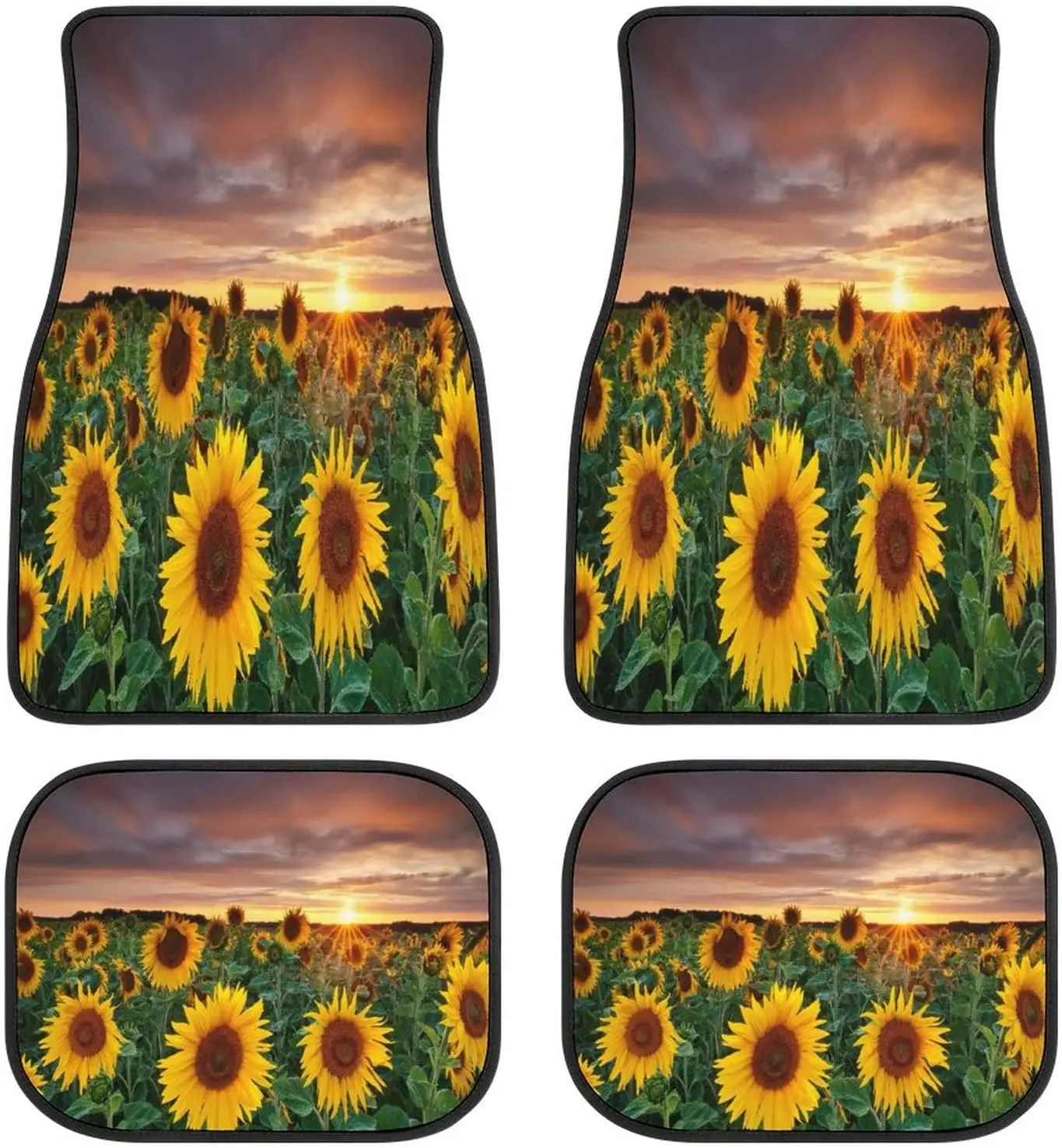 

Sunflower Nature Landscape Sunset Car Mats Universal Fit Car Floor Mats Fashion Soft Waterproof Car Carpet Front&Rear 4 Pieces F