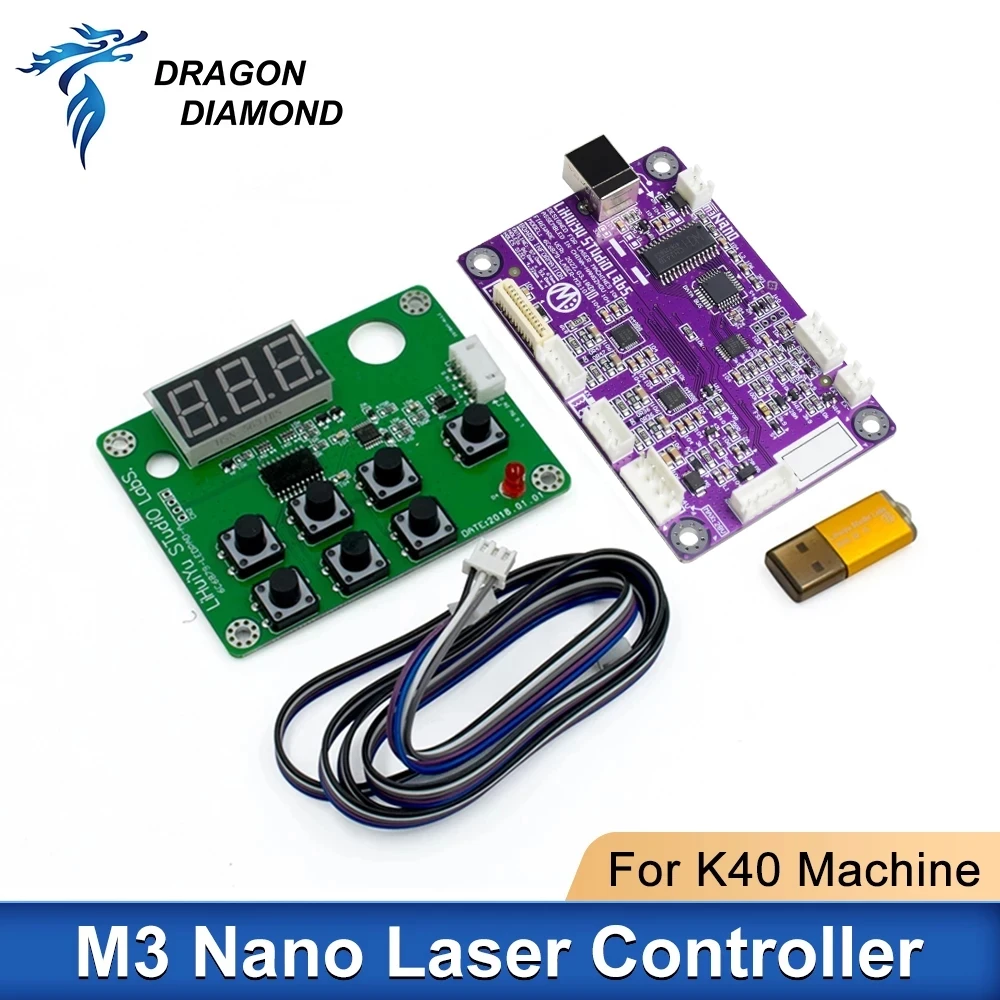 K40 Series Lihuiyu M3 Nano Laser Controller Scheda Madre + Pannello Di Controllo + Dongle B System Engraver Cutter Fai Da Te 3020 3040