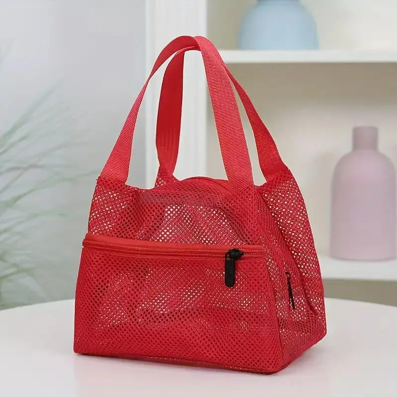 Portable Mesh Beach Bag Multifunctional Clear Shower Cosmetic Bag Storage Pouch Toiletries Organizer Travel Wash Bag Gym