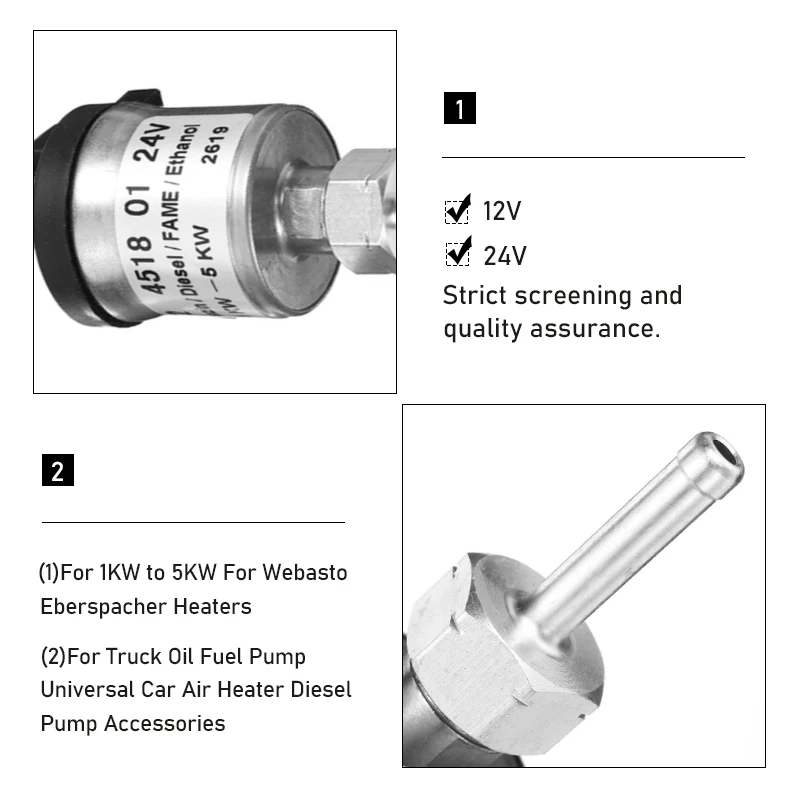 12V/24V Car Air Diesel Parking Oil Fuel Pump Universal For 5/8KW Webasto  Eberspacher Heater D2 D4 D5 Airtronic - AliExpress