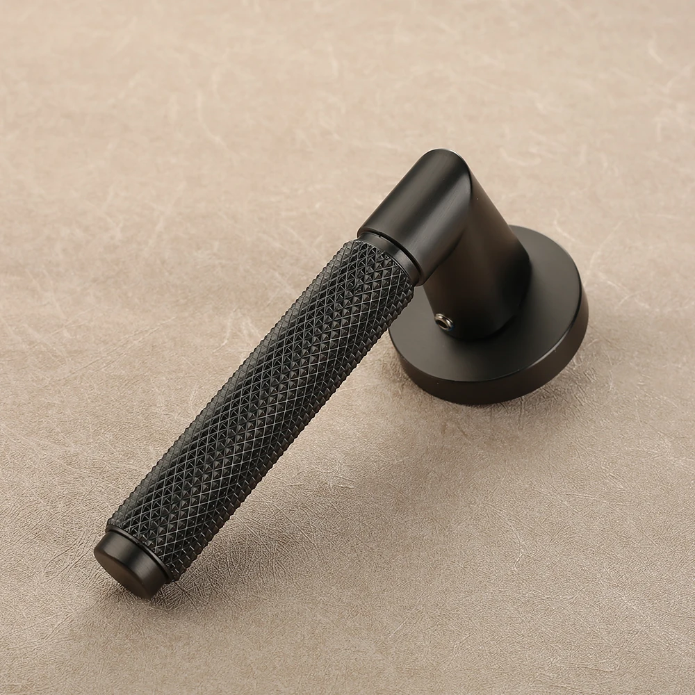 Viladepot Privacy Door Handle Knurled Handle Lever Bedroom Bathroom Passage Door Lock Without Lock Cylinder