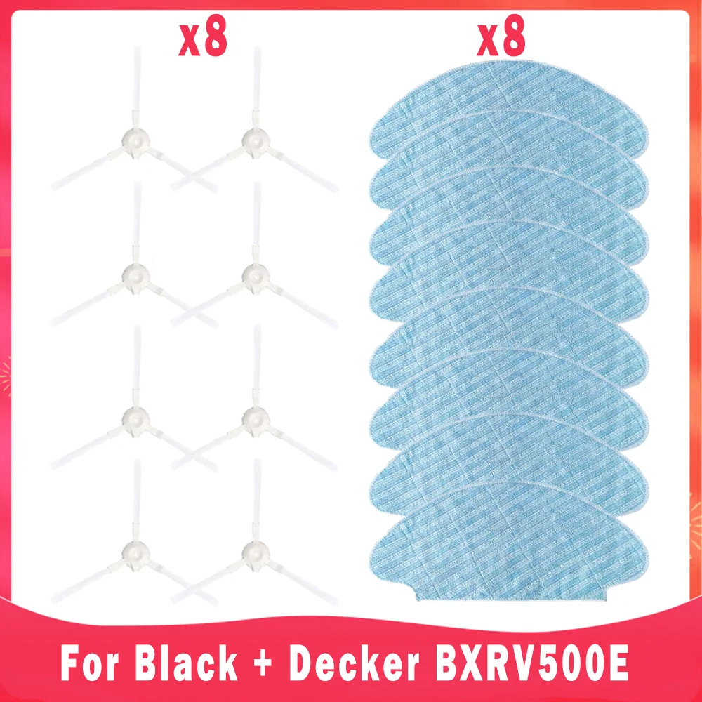 para Black Mais Decker Bxrv500e Robô Aspiradores Spin Borda Lateral Escova Esfregão Panos Pano de Reposição Parte Acessório