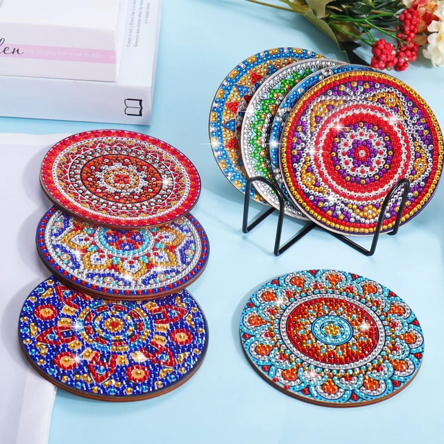 8pcs Diamond Painting Coasters With Holder Diy Mandala Coasters Diamond  Painting Kits For Beginners Kids Christmas Birthday Gift - AliExpress