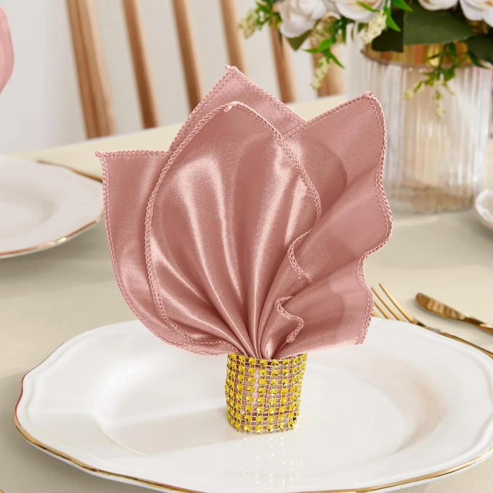 10pcs Luxurious 30x30cm Satin Napkin Soft Washable Dinner Napkins Reusable Table Napkins Banquet
