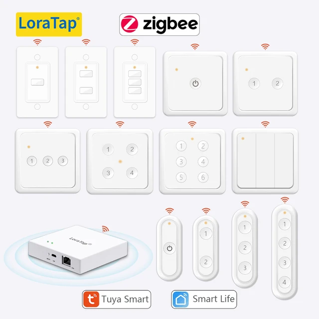 LORATAP - Interrupteur mural de scène sans fil Zigbee 3.0 - 6 boutons
