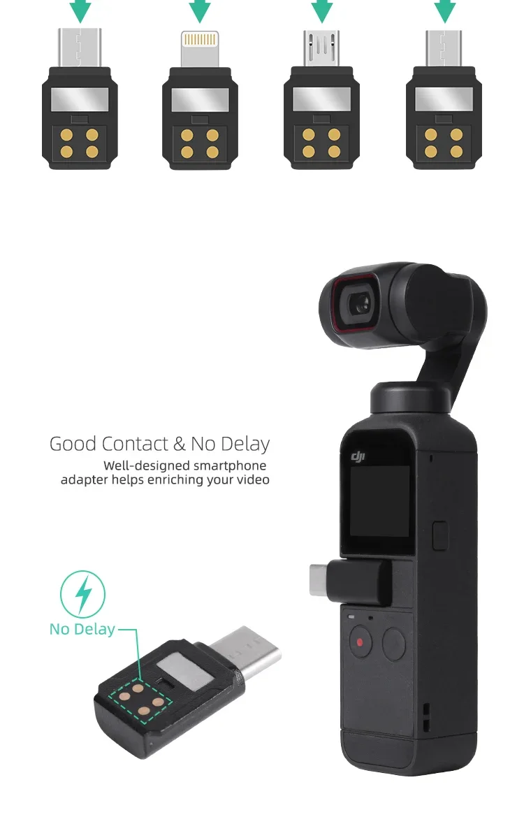 Description Picture 4 of itemSmartphone Adapter For  DJI Osmo Pocket 2 IOS Lightning TYPE-C Data Connector Interface Handheld Gimbal Camera Accessories