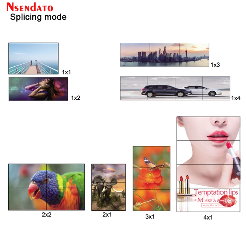 4K HDMI Video Wall Controller Player 2x2 HDMI Screen Stitching Processor Splicer 1X2 1X4 1X3 2X1 3x1 4X1 HDMI TV Video Splicer