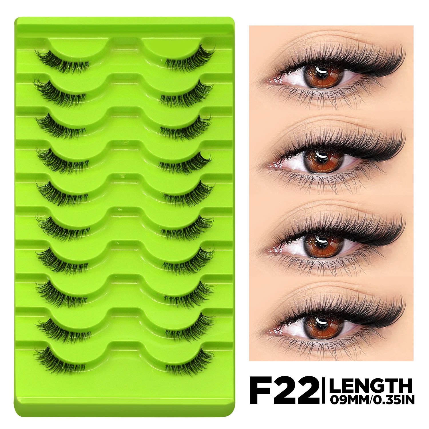 GROINNEYA Half Eyelash Cat Eye Lashes Soft Full Thick Wispy Eyelash Winged End Eye Elongated Eyelash Extension Makeup 14