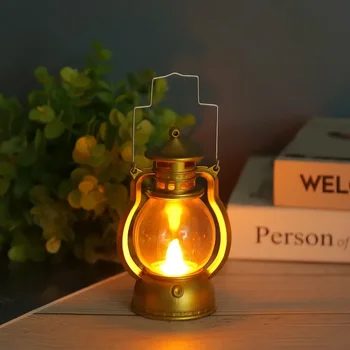 Nuova lanterna portatile retrò Luce LED vintage Decorazione natalizia Halloween Candeliere elettronico Bar Atmosfera Layout Light 1