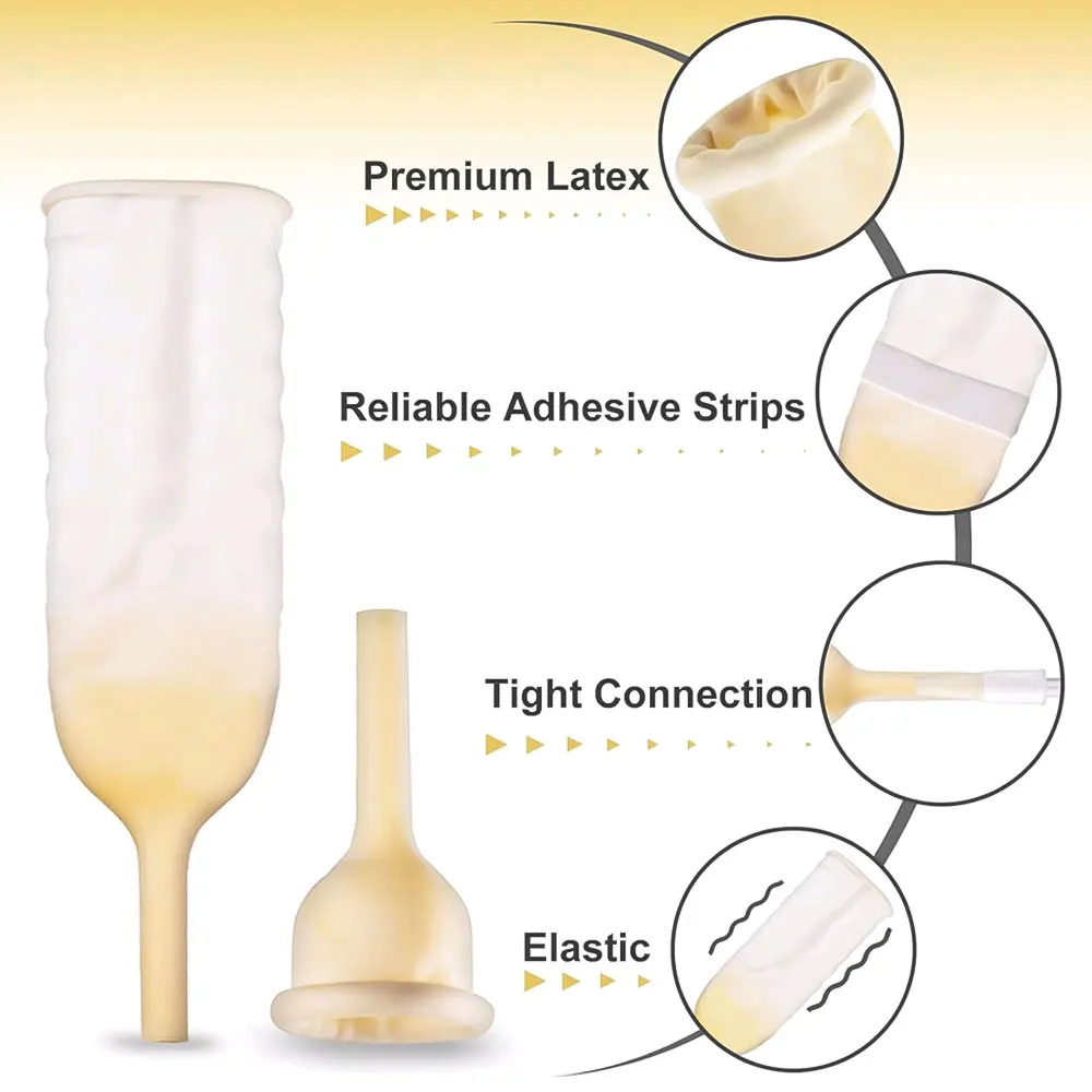 Medical Latex Sleeve Type Male Urinary Catheter Drainage Collector Bag Men Older Urinal Pee Male Anti-Reflux Incontinence Urine