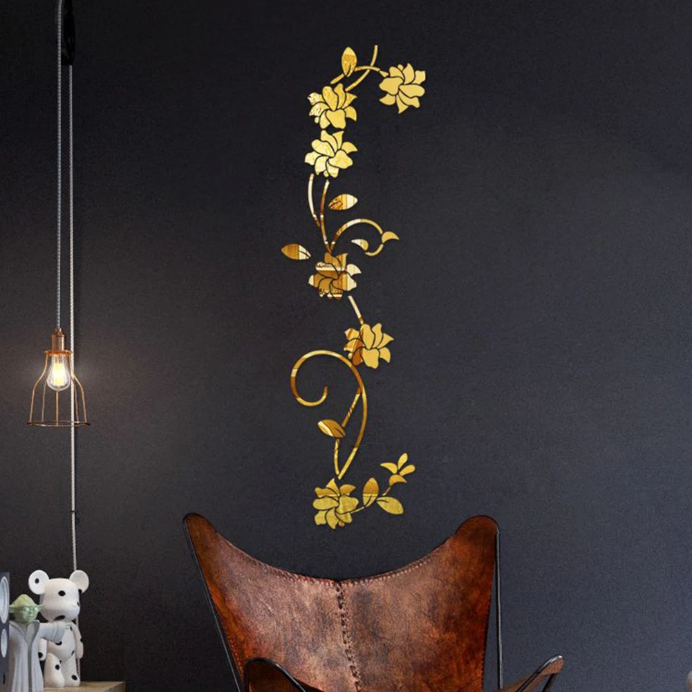 

Wall Sticker 3D Rattan Flower Stickers For Wall Door Living Room Bedroom Decal DIY Decor Wall Sticker