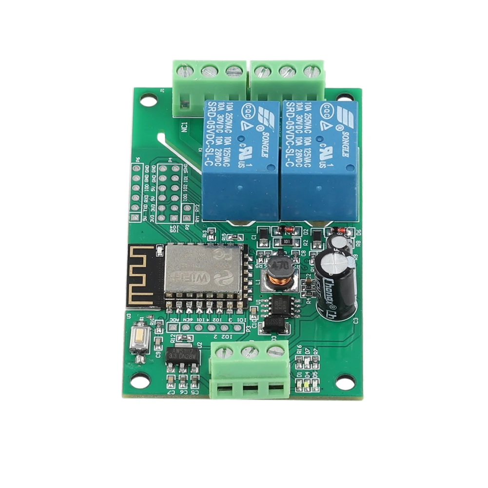 와이파이 스위치 컨트롤러 보드, ESP-12F 개발 보드, 무선 스마트 릴레이 모듈, 아두이노 기반, ESP8266, DC 5V 10A