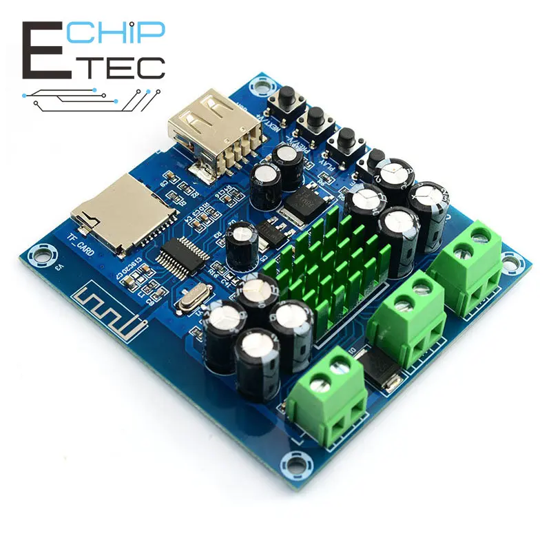 

Free shipping XH-M422 DC 12-24V TPA3116D2 50W+50W Bluetooth 4.0 Audio Power Amplifier Board with U Disk TF Card Player