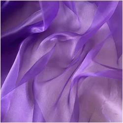 Elegant Sage Green Matte Sheer Organza Fabric for Bridal and Formal Wear (Purple)