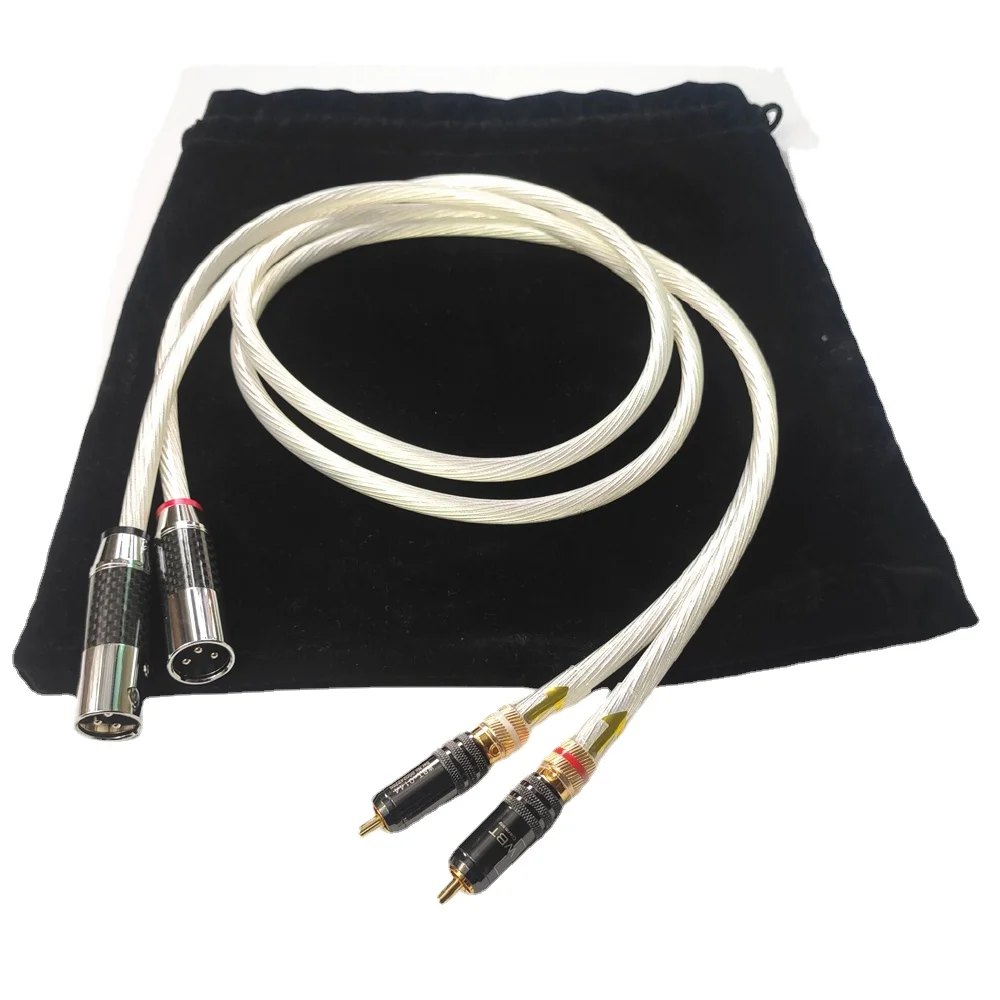 

5NOCC Single Crystal Silver + WBT Gold RCA To 3 Pin XLR Male Cable for HIFI Audio Home Theater Amplifier CD Player