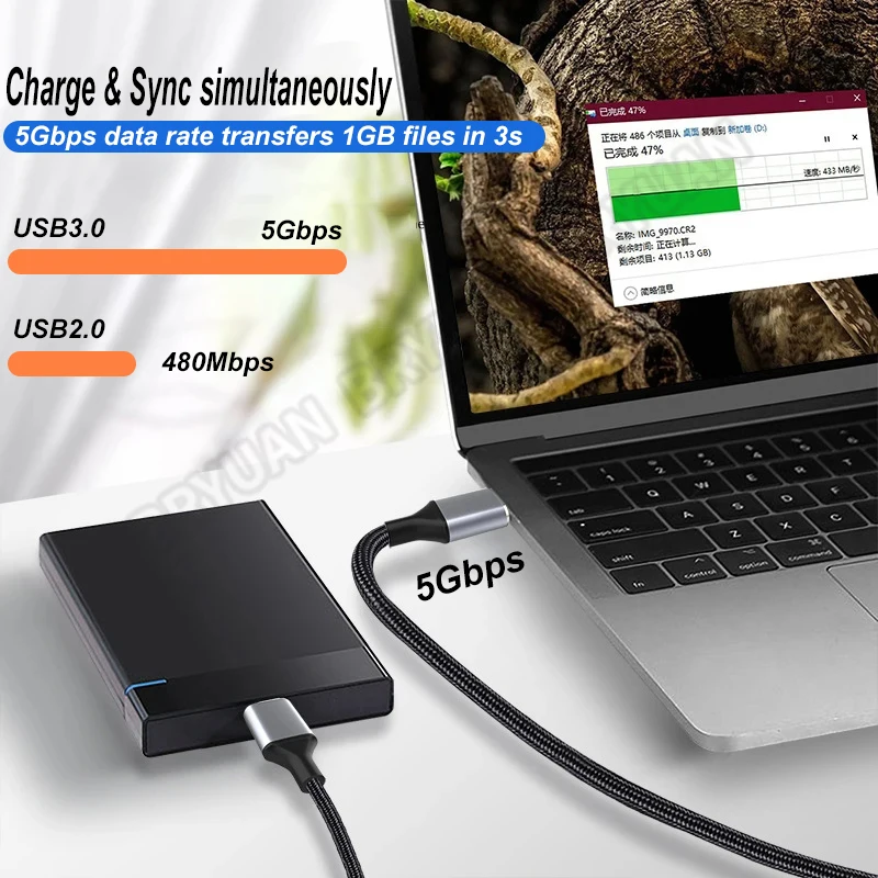 USB 3.0-마이크로 B 케이블 하드 디스크 5Gbps 데이터 전송 삼성 Toshiba WD Seagate HDD SSD 마이크로 B 케이블용 고속 충전기 코드
