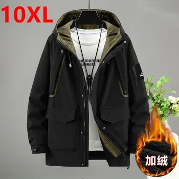 Abbigliamento da lavoro ampio da uomo di grandi dimensioni con peluche alla moda autunno e inverno nuovi capispalla da uomo160kg 10xl Giacca invernale calda impermeabile 9XL 1