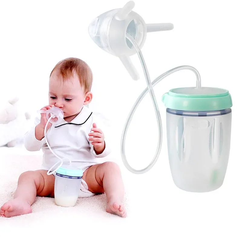 250ml Baby Kids Silicone Cup Sippy Children Training Cute Drinking Water Straw Feeding Bottle Hands-free Bottle