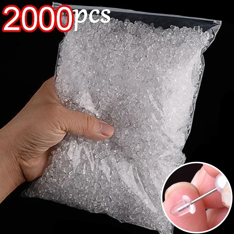 TOAOB 1000pcs Fermoirs De Boucles D'oreilles Silicone Dos De S&eacute;curit&eacute; Clair En Caoutchouc
