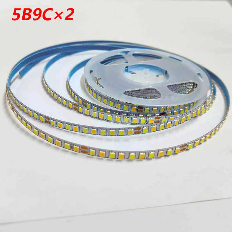 ï¼2 welding pointï¼5 meters 2835-6mm/7mm 180D dual colors LED strip for repairing chandeliers, LED ribbon 5B9CX2colors
