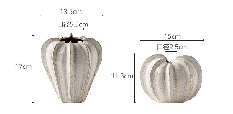 CAPIRON Multi Sided Bud Ceramic Vase for Dried Flower Pampas Grass Office Ornaments Home Boho Decoration Retro Tabletop Objects