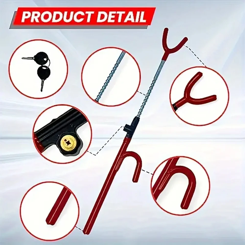 Telescopic Steering Wheel Lock U-Shaped Adjustable Length Heavy-Duty Security Car Lock Car Anti Theft Safety steering wheel lock