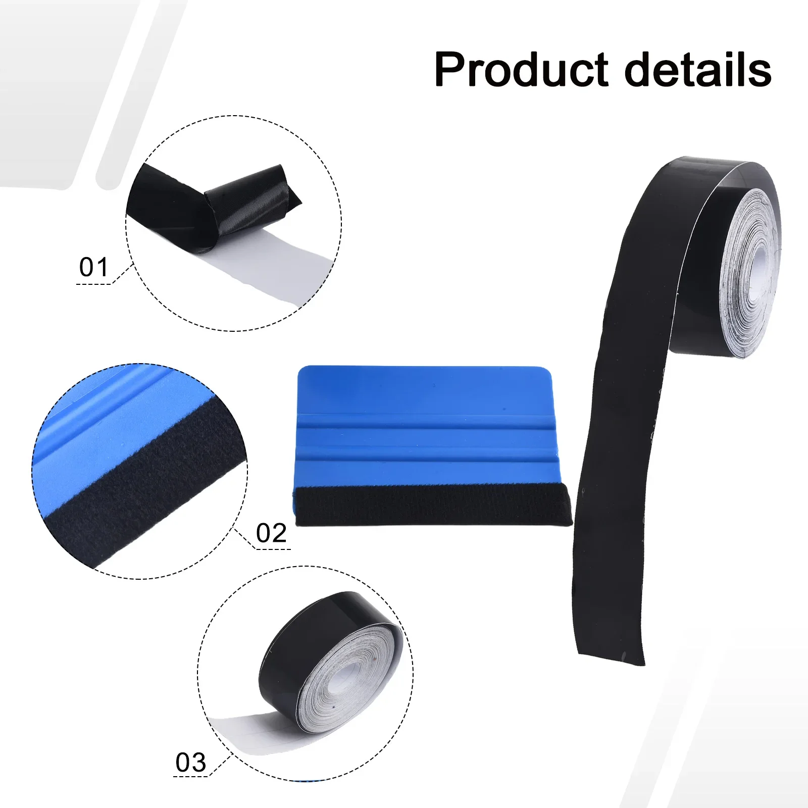 Pellicola per auto Nastro antigraffio Pellicola per auto Kit involucro in vinile lucido per Black Out Chrome Elimina per finiture per finestre Pellicola per auto antigraffio - Image 6