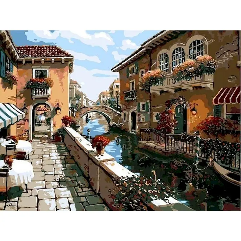 Venice Cityscape DIY Oil Painting Kit – Hand-Painted Canvas Art