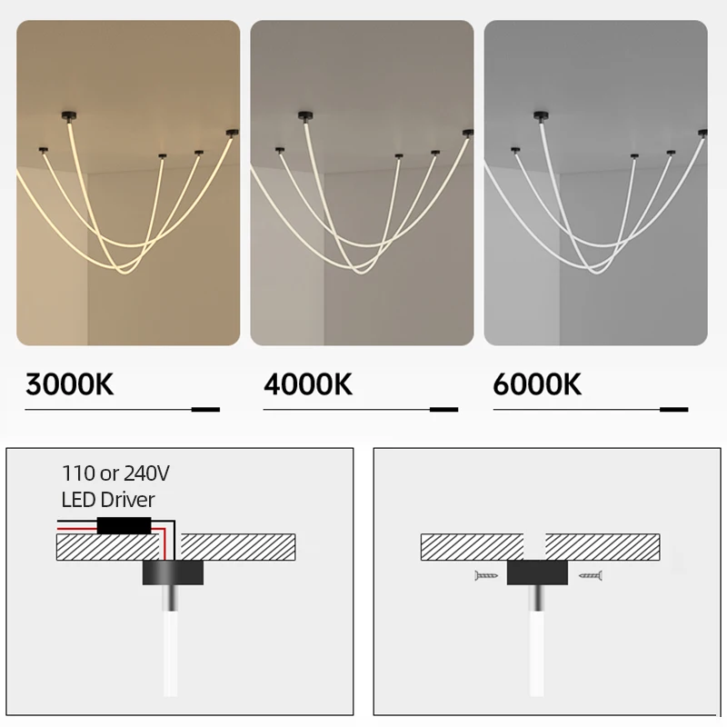 Pendant Lights Pendant Lamp Chandelier Lighting Modern LED Chandelier Silicone Lamps 360-degree Light-emitting for Living Room Restaurant Department Hotel Office Pendant Lights