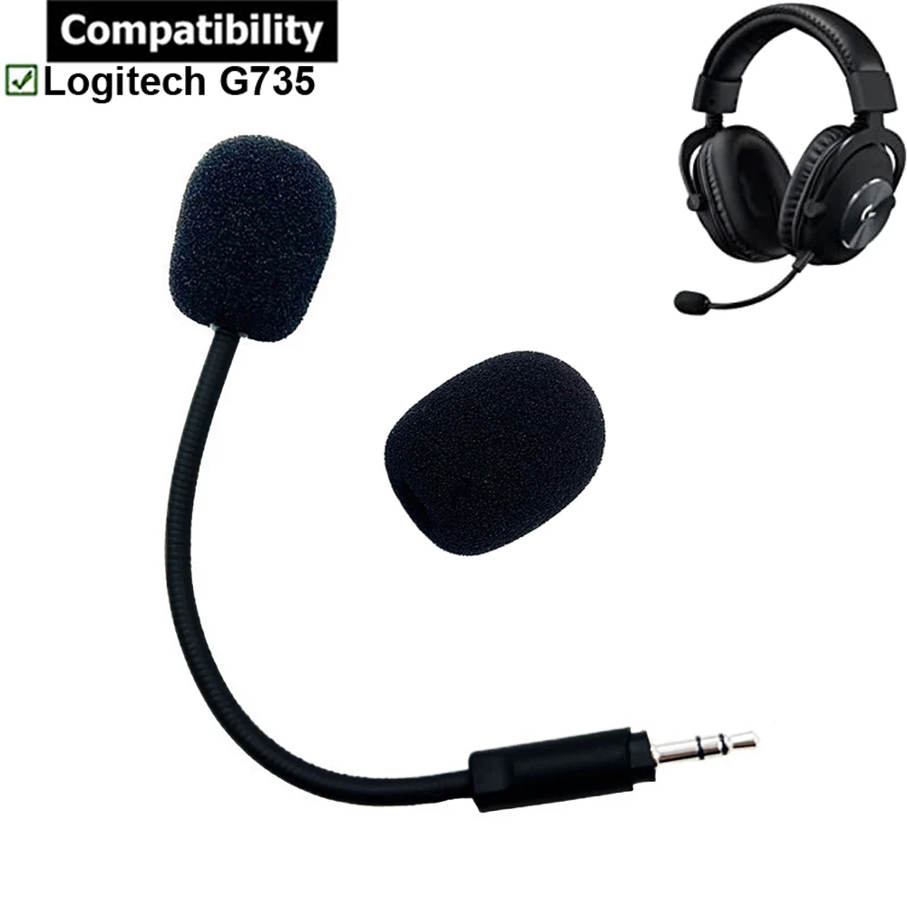 Replacement Mic Aux 3.5mm Microphone Boom Foam Repair Parts For Logitech G735 G 735 Gaming Headsets Game Headphones