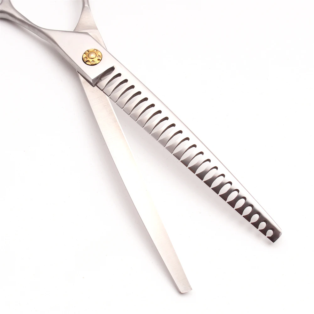 Dog Grooming Scissors Professional 7" 7.5" Japan 440C Curved Thinning Scissors Bend Down Chunker Shears Pet Hairdressing Scissor