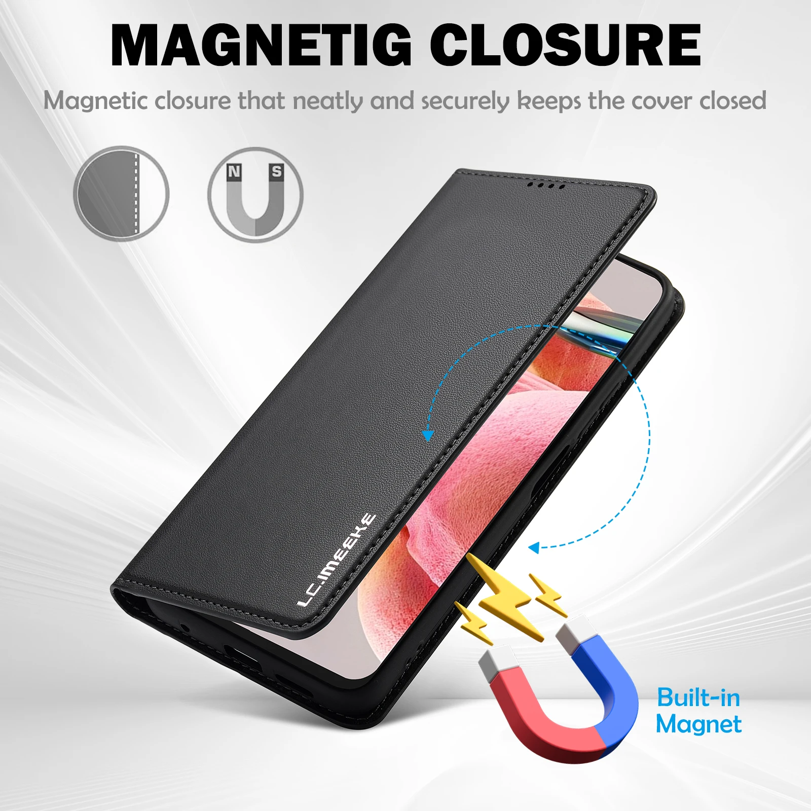 Premium Business Flip Leather Magnetic Phone Wallet Cover