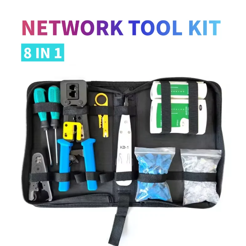 RJ45 Crimping Tool Kit For RJ11/RJ12/CAT5/CAT6/Cat5e Computer Maintenacnce Lan Cable Tester Network Repair Tool Set network cable tester ethernet crimping tool network crimper cable stripping tool network repair tool set network tool kit network tool set