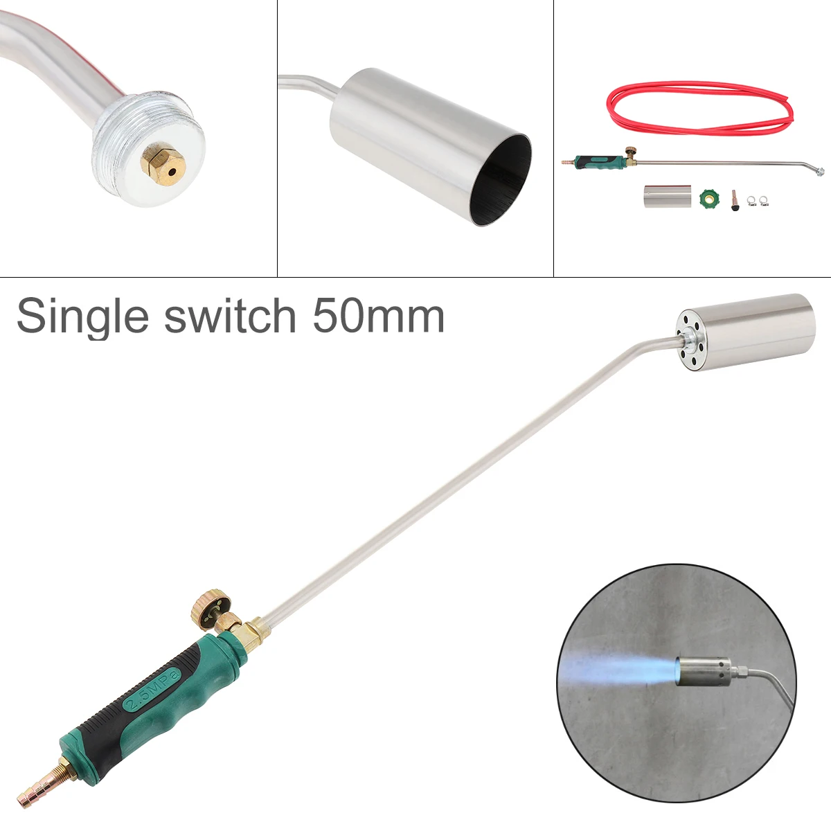 50mm Single Switch Type Liquefied Gas Torch Welding Gun Support Oxygen Acetylene Propane for Barbecue / Hair  Removal