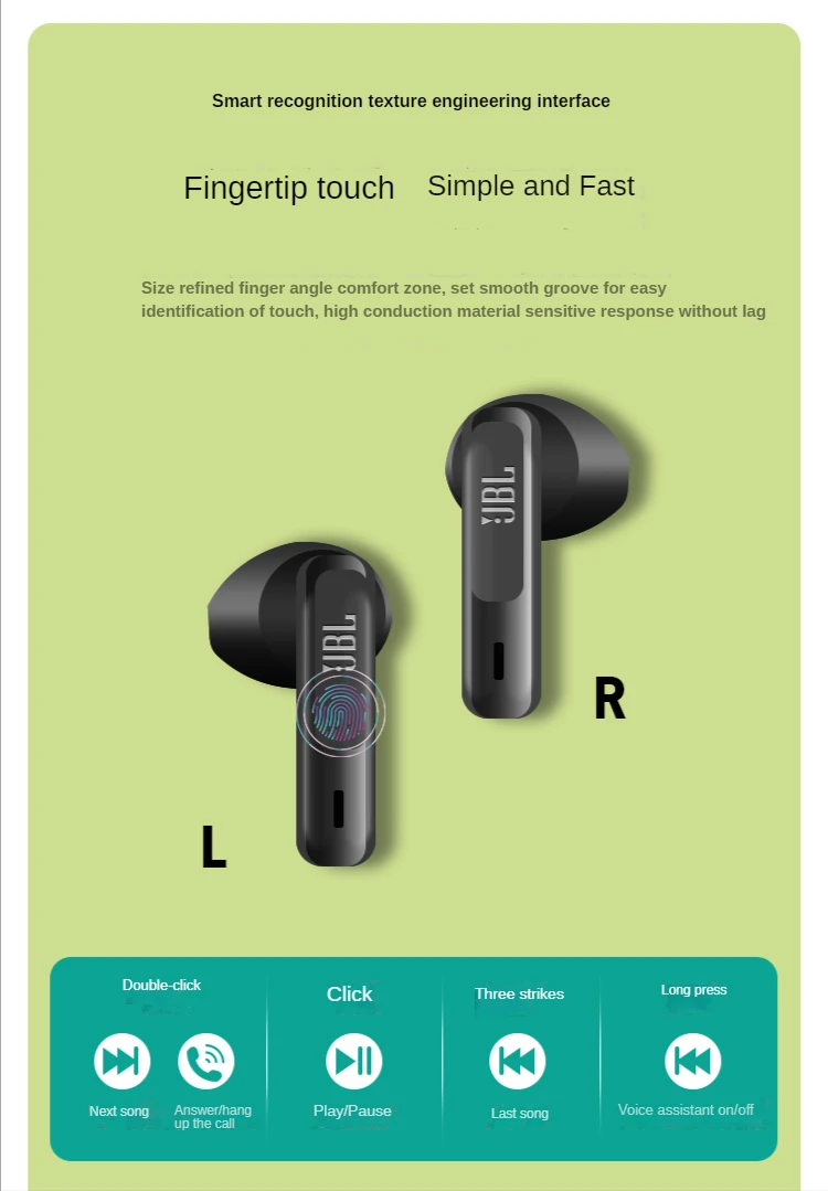 JBL W300tws True Wireless Bluetooth Headset Suitable for Sports Gaming