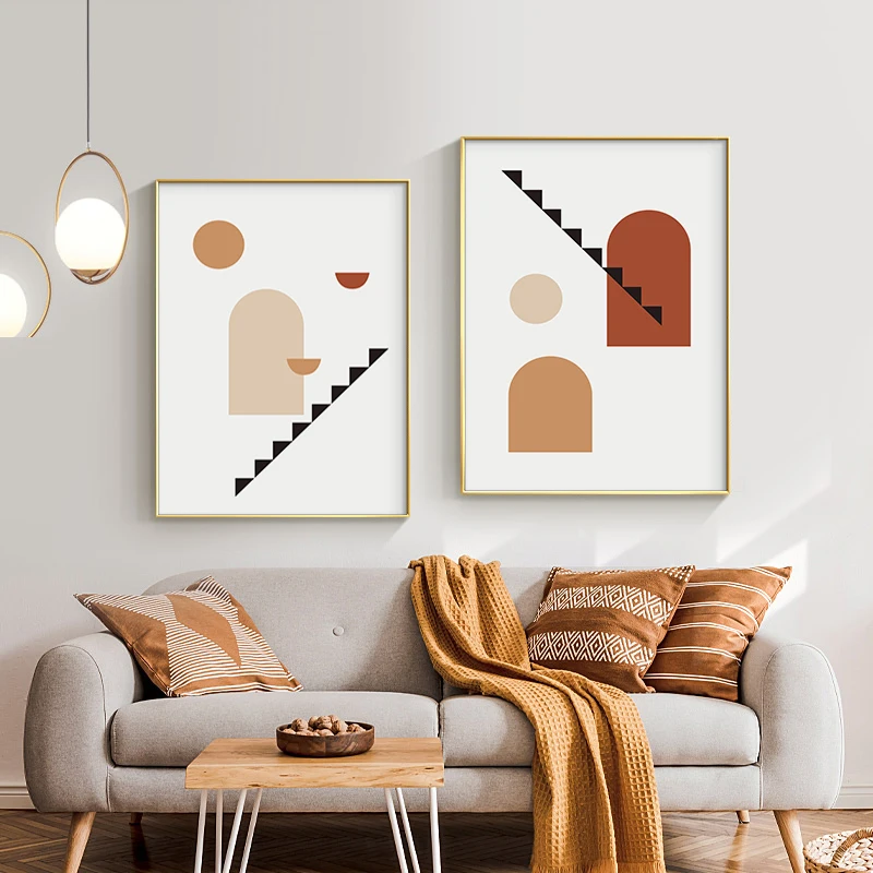 

Abstract minimalist geometry design canvas painting poster print modern wall art home decoration picture for living room bedroom