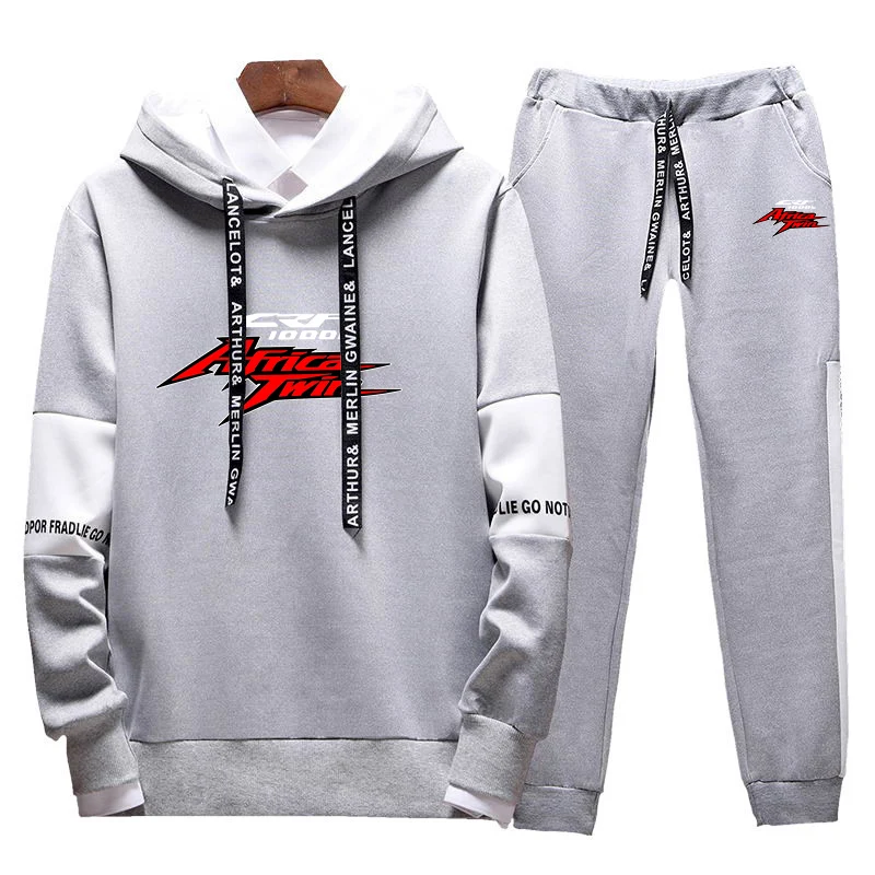 Africa Twin Crf 1000 L Crf1000 Spring Autumn New Print Men Designe Fashion Quality Lace-up Suit Hoodie Sweatpants Two-piece Set
