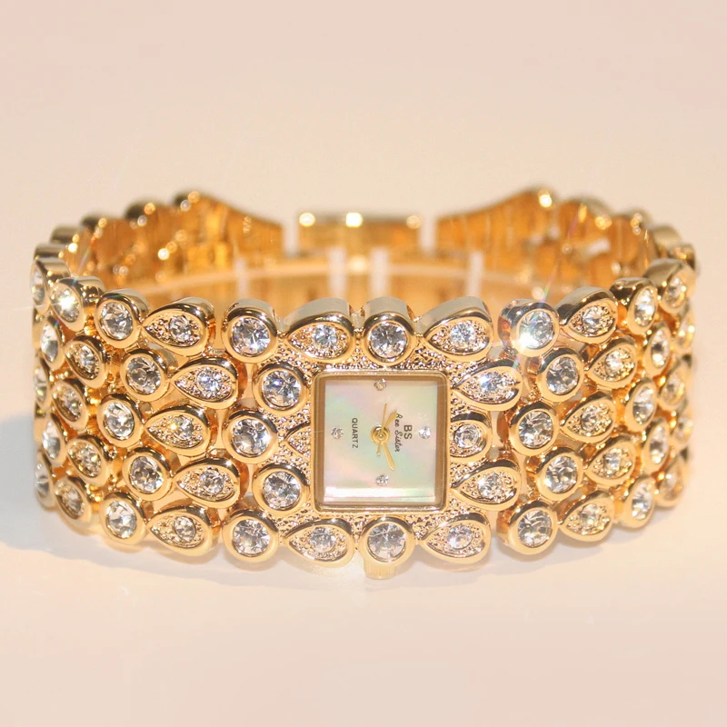 

Sdotter New Female Wrist Watch Luxury Rhinestone Women's Bracelet Watch Gold Silver Stainless Steel Ladies Fashion Watch Free Sh