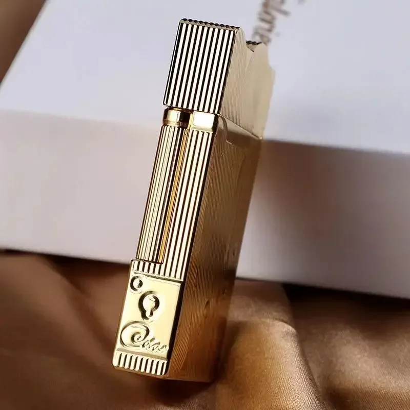 Gold Sleep Mermaid Pattern Vintage Lighter Cigarette Smoking Gas Lighters Classic Sound Metal Lighters Fire Men Collection 4