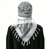 Hot-selling New Dubai Middle East Men's and Women's Same Wavy Fringed Square Scarf, Arab Fringed Headscarf Men's