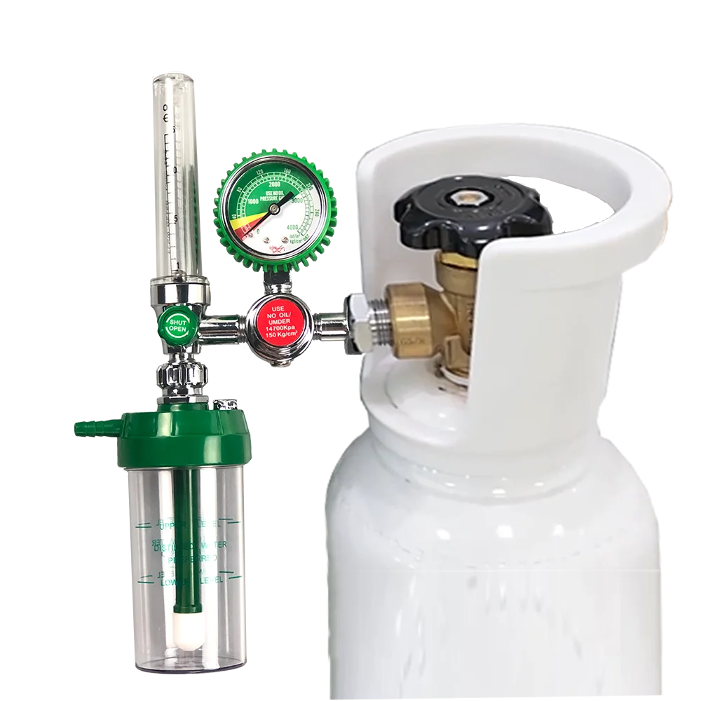 G5/8 Full Body Inch Thread Brass Hospital or Home Medical Oxygen Regulator with Humidifier Bottle