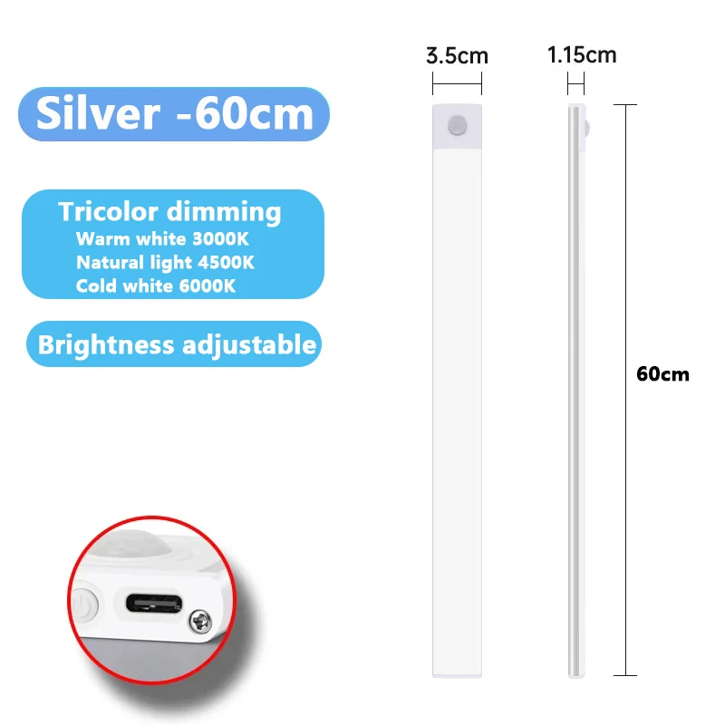 Silver -60cm