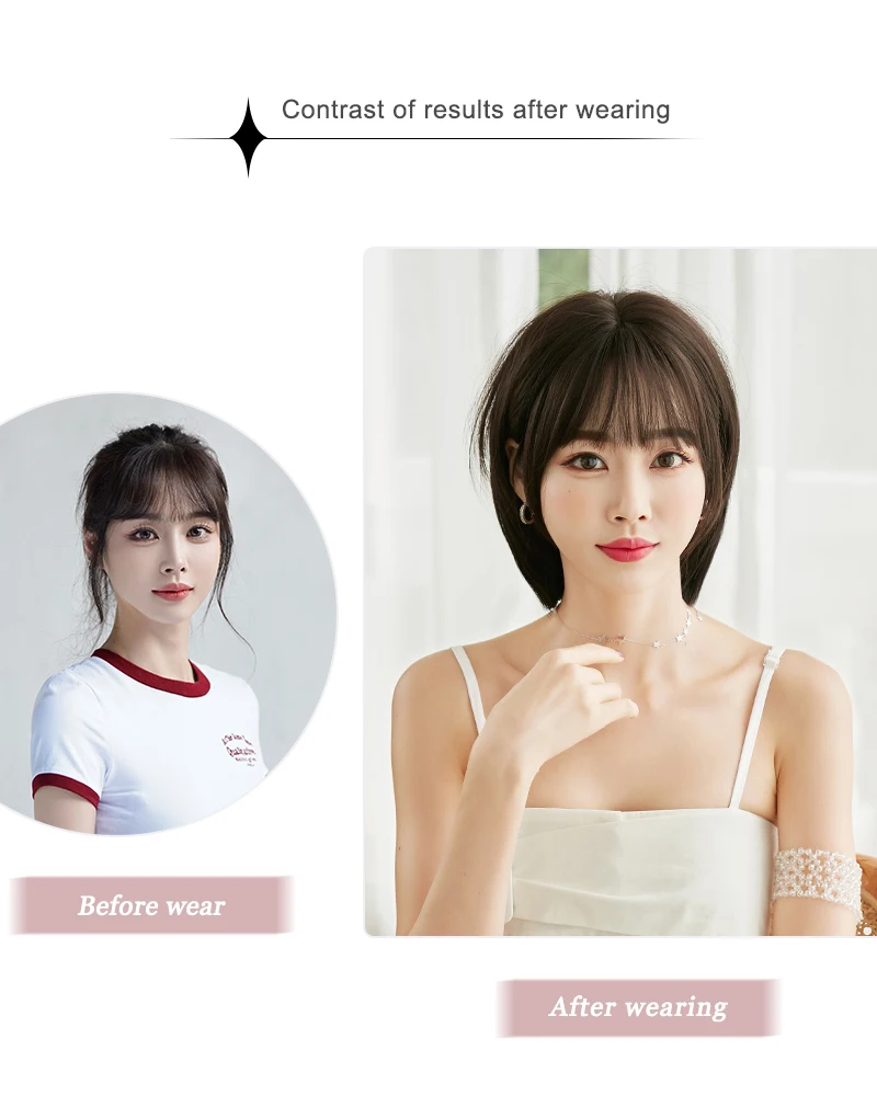 7JHH ウィッグ ショート ストレート クール ブラウン ボブ