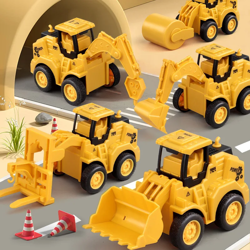 

Car Toys Retro Classic Vehicle Engineering Models Cars Excavator Crane Bulldozer Roller Kids Car Toys For Boys