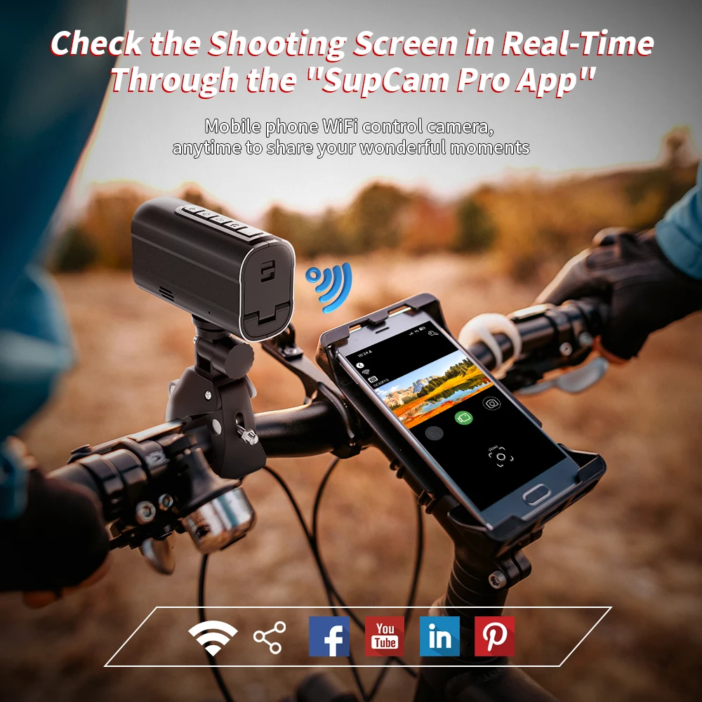 Action Camera 5K 30M Waterproof Sport Camera Road Bike Motorcycle Helmet EIS Anti Shake Bicycle Drive Recorder DV
